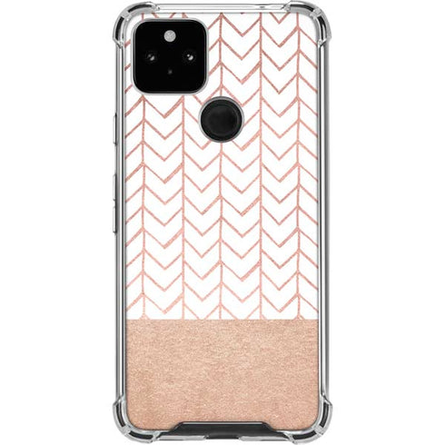 Rose Gold Herringbone Pixel Cases